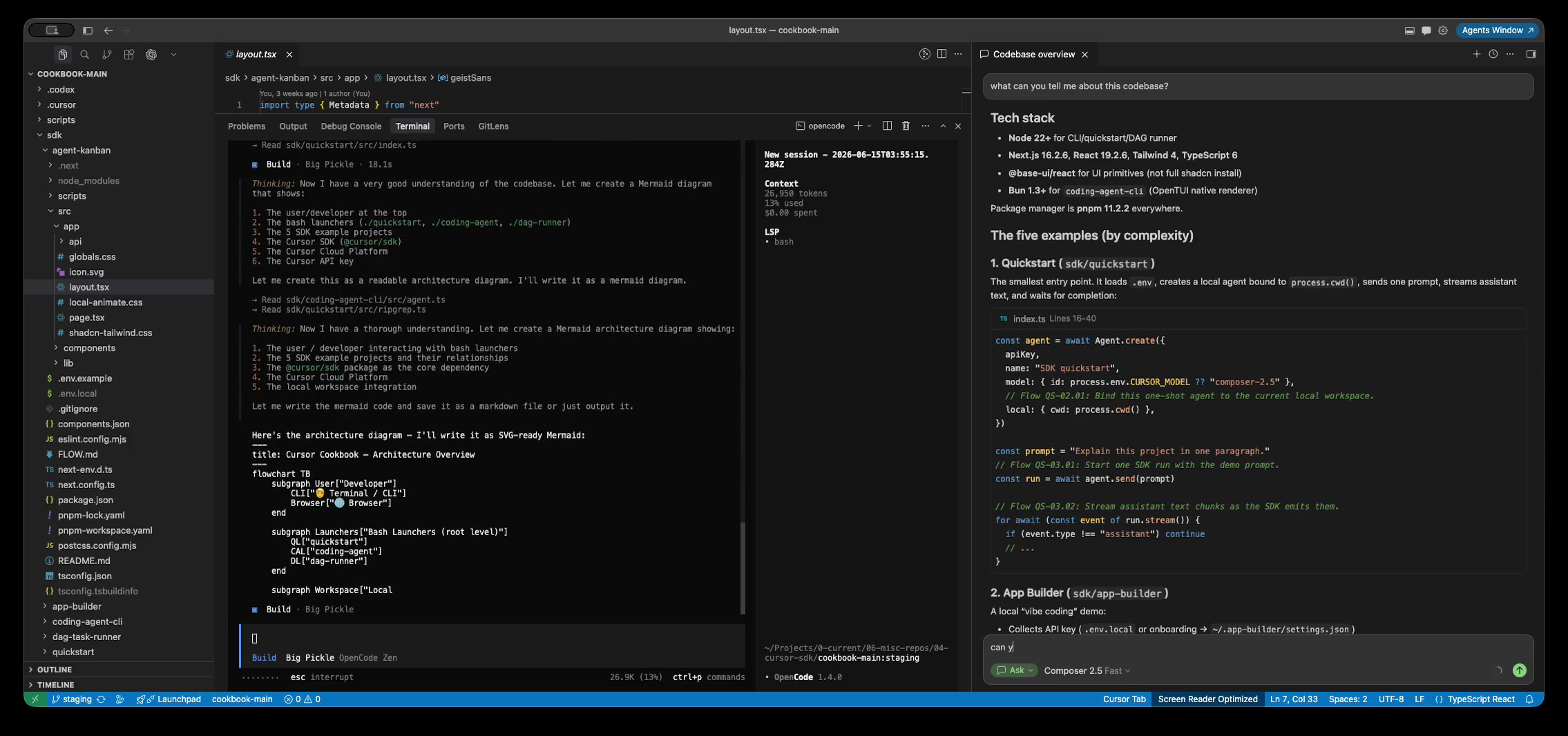 Composer 2.5 compared with Big Pickle in OpenCode